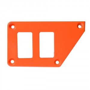 Polaris RZR Upper Left Side 2 Switch Dash Plate - Orange
